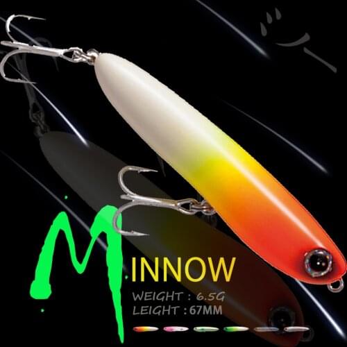 WALK FISH 67MM 6.5G Pencil Minnow Fishing Lure Floating Quality Artificial Hard Bait Wobbler Saltwater Winter Fishing Tackle