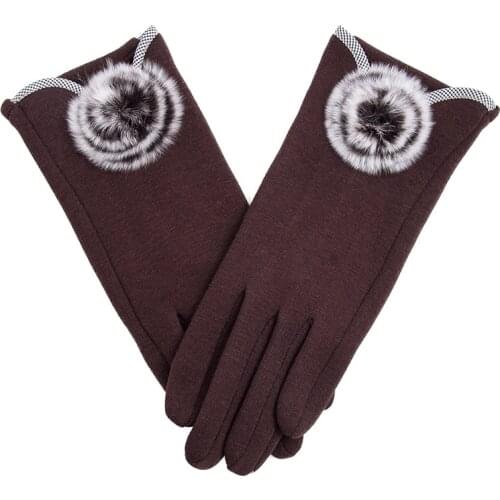 Womens Gloves Touch Screen Winter Warm Bow Soft Wrist Gloves Mittens Cashmere Full Finger guantes mujer handschoenen