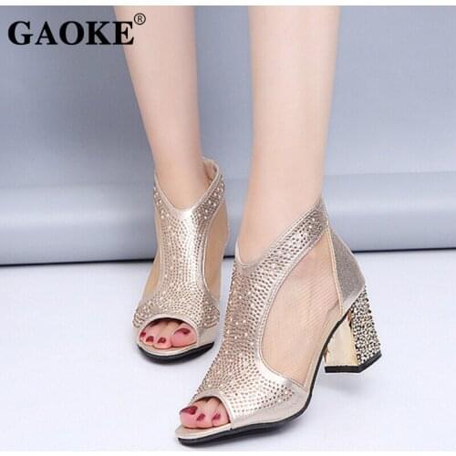 Women Sandals 2021 New Female Shoes Women Summer hIGH Heel Comfort Sandals Ladies Summer Sandals Women Sandalias Sliver Gold