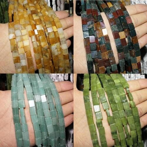 15x20 Mm Natural Semi-precious Stone Loose Beads Strand Retangle Shape 5 Colors for Choice DIY for Making Necklace Bracelets