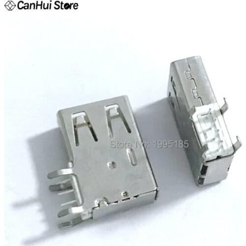 20PCS/Lot USB-A Plug Female connector Dip Side 90 Degree USB A Type Extended USB 2.0 Side Socket Flat Edge USB-A Female