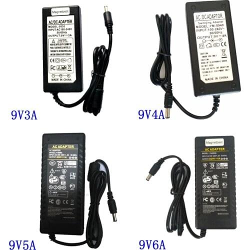 9V AC DC Adapter Charger 9V 3A 4A 5A 27W 36W 45W 54W LED Strips Light POS Switching power supply