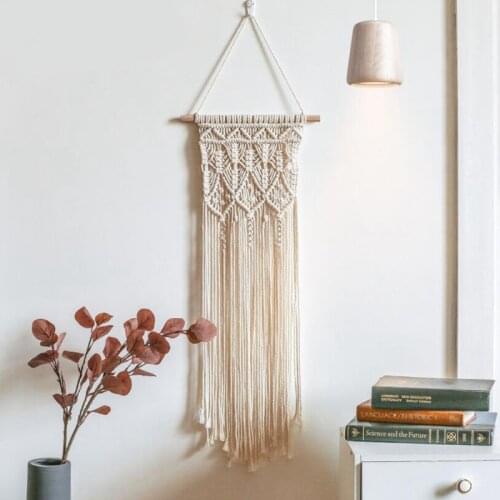 ABZS Macrame Woven Wall Hanging Boho Home Chic Bohemian Geometric Art Decor Beautiful Apartment Bedroom Dorm Room Decoration