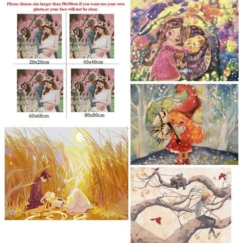 Diy Diamond Painting Custom Figure Painting Anime Rye Dating Living Room Bedroom Wall Cross Stitc Mosaic Landscape Home Decora