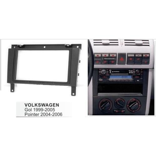 Car Radio Facia for VOLKSWAGEN VW Gol G3 1999-2005, Pointer 2004-2006 Dash Kit Install Console DVD Panel Trim Fascia Plate Bezel