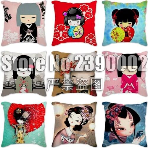 Cute girl Cushion cover 45x45cm Romance Dolls Throw Pillow Case Cushion Cover For Sofa Home Decor Pillowcase Japanese Pillows