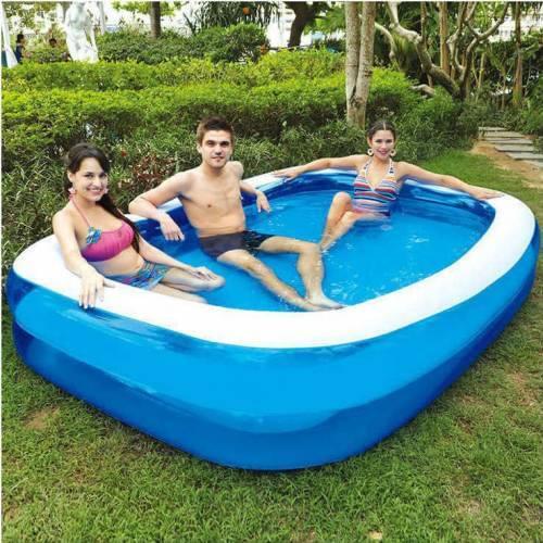 Cover Cover + Beach Ball Gift, bestway 54006 Mega Size Rectangular Inflatable Family Pool (262x175x51cm)