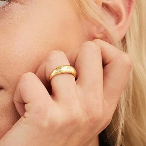 Ladies Ring Exquisite Stylish Alloy Star Pattern Delicate Finger Ring Engagement Supplies bague femme кольцо женское