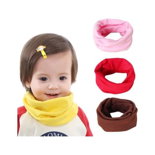 Childrens bib autumn and winter new collar knitted baby scarf solid color warm infant child bib winter scarf for kids