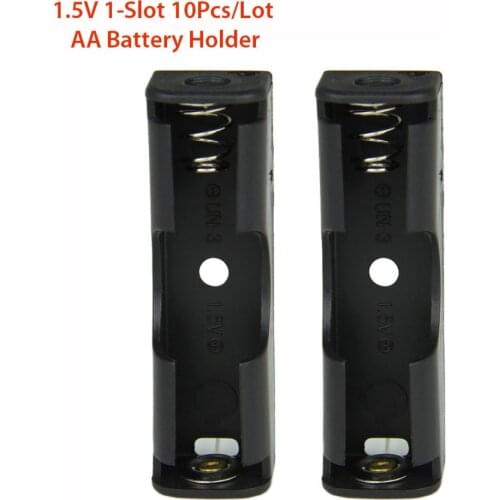 DIY 1.5V 1-Slot AA Battery Holder Cases w/ Pins (10Pcs/Lot)
