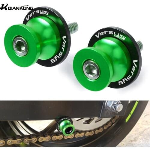 Versys logo Motorcycle CNC Swingarm Spools Slider 6/8/10mm Swing Screw Sliders For Kawasaki VERSYS 1000 650 300x 2017 2006-2018