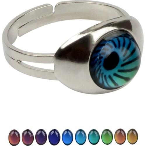 Mood Rings Change Color Emotion Feeling Rings Trendy Magic EYE Adjustable Size Ring Temperature Control New Year Hot Gift 2022