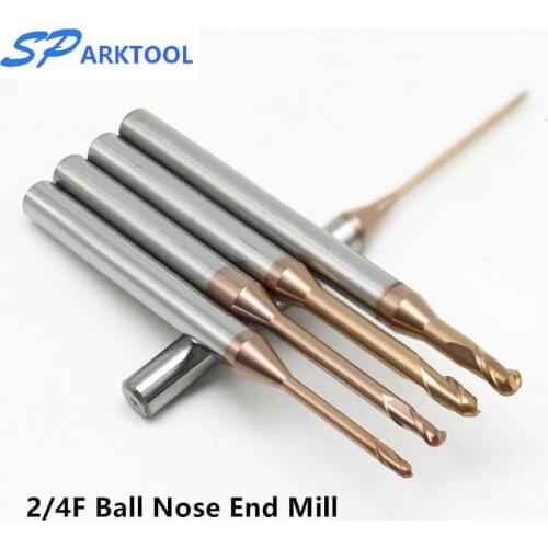 0.1 0.2 0.4 0.6mm 0.8mm Micro Diameter Miniature 4 Flutes Rib Corner Radius End Mill Tungsten steel plain milling cutter