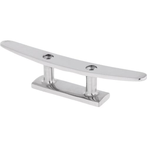 Boat Dock Cleat 6 inch Flat Top 2 Holes - 316 Stainless Steel