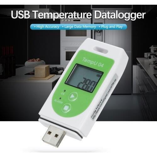 Data Logger Multi-use USB Temperature Datalogger Reusable TEMP Recorder with 32,000 Record Capacity Temperature Monitor