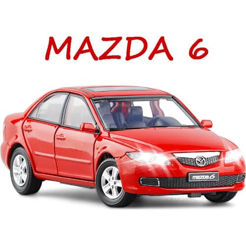 1:32 2008 Mazda 6 Car Model Alloy Diecast Material Toy Car Model Sound Light Childrens Toy Cars Kid Toys For Children Gifts Boy