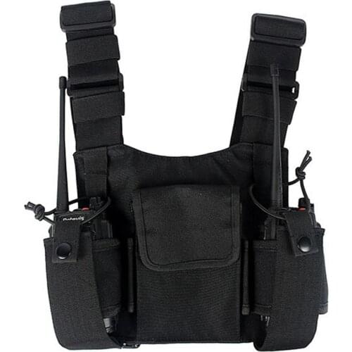 Walkie Talkie Chest Harness Chest Front Pack Pouch Holster Vest Rig Chest Bag for Motorola Baofeng TYT Wouxun Miland ICOM Radio
