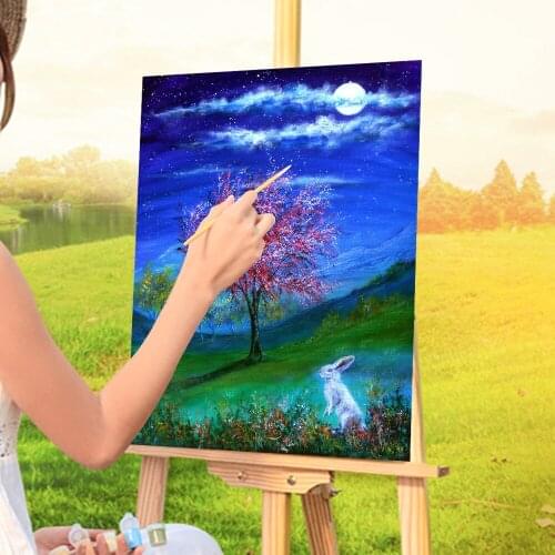 Natural Scenery Lucky Rabbit DIY Painting By Numbers Set Acrylic Paints 40*50 Picture By Numbers Photo Decorative Drawing