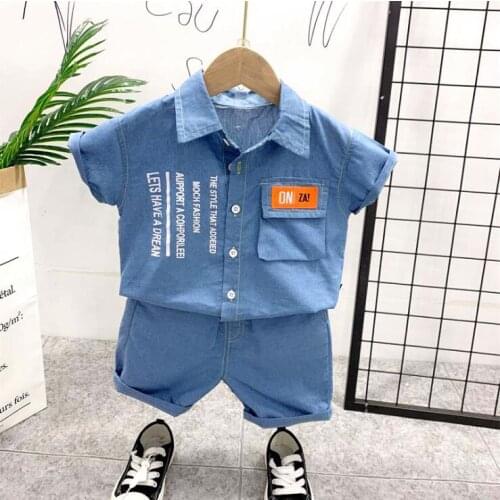 New Summer TOPS Children Boys Girls Baby Fashion Infant Clothing Set Kids Cotton T-shirt and Shorts 2PCS/Sets Suit Twinset 2-7Y