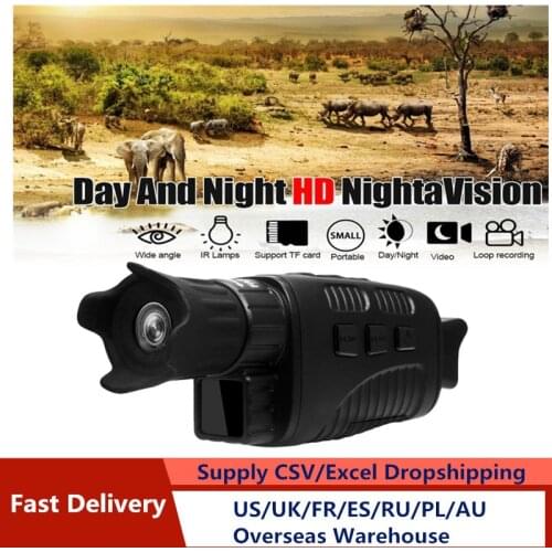 Full Black Night Vision Device Infrared Detection 300m Visible 10 Times Magnifying Glass Tft Telescope Single Tube