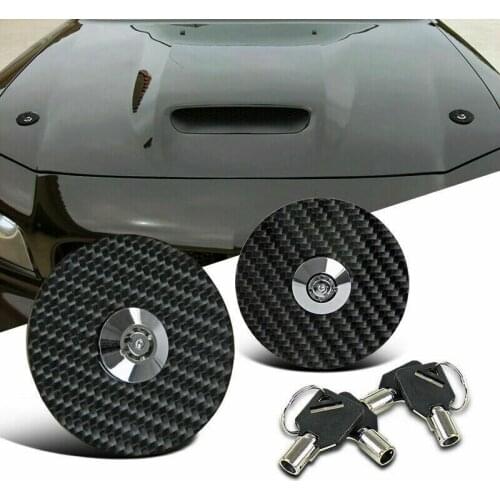 JDM Racing CF Carbon Fiber Front Hood Lock Pins Aluminum Hood Pins+Bolts Keys