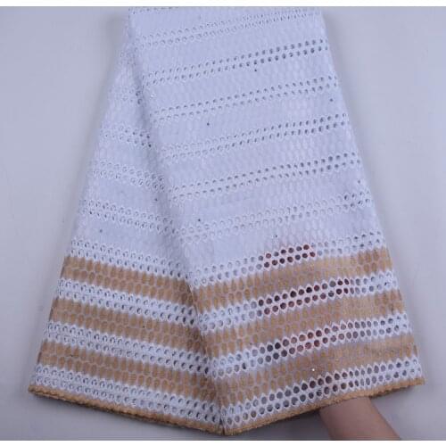 Swiss Lace fabric 2020 Latest African 100% Cotton Lace fabrics Swiss Voile Lace popular Dubai style for Nigeria Wedding Dress
