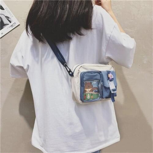 Korea cute small bag girl heart soft cute students shoulder bag Japanese Harajuku messenger bag Pure Color Kawaii Crossbody Bags