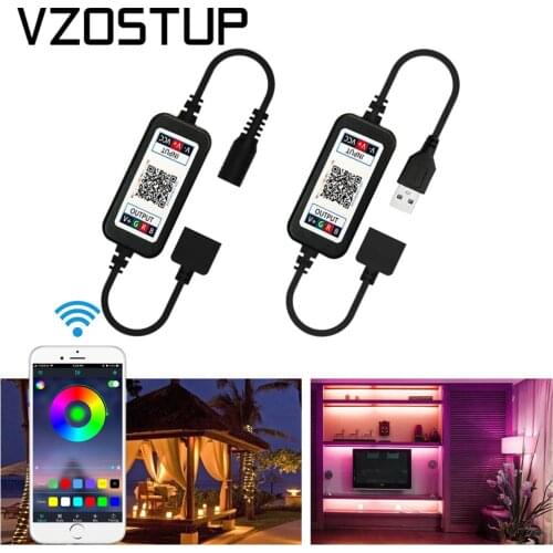 LED Strip Light RGB Controller Wireless Bluetooth-compatible for APP Control DC USB 5V 12V 24V Music 5050 Colorful Tape Lights