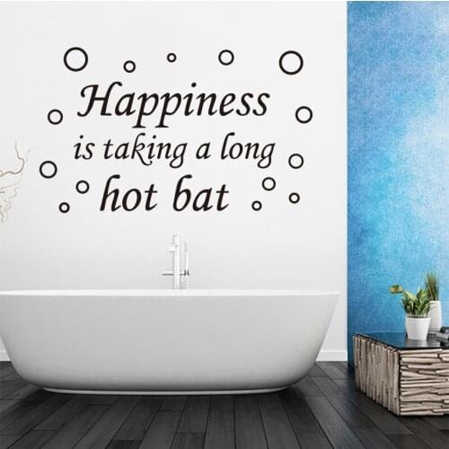 Bathroom shower room vinyl wall sticker happiness bath bubble mural wall sticker home decoration decorative wall art DD0759