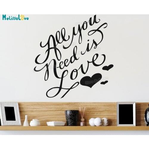 Vinyl Wall Sticker All You Need is Love Home Decoration For Living Room Bedroom 3D Self-adhesive Art Murals TO lover Gift YY853