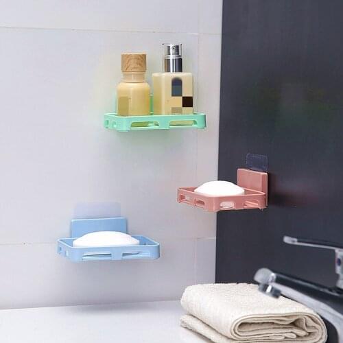 1Pcs Strong Stickiness Soap Box Paste Type Seamless Wall-Mounted Drain The Water Design Large Soap Dishes For Bathroom Tool