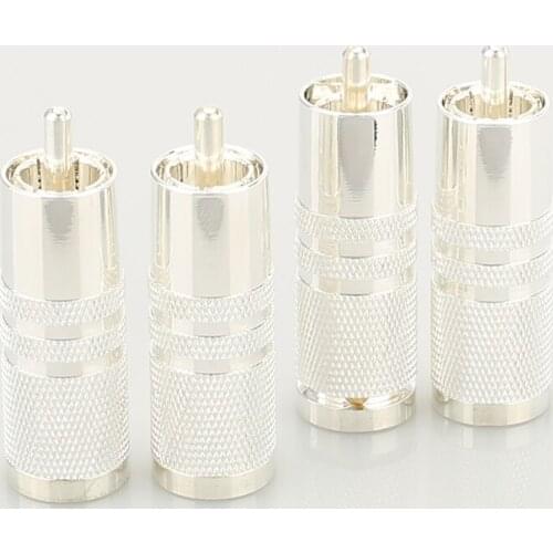 4PCS High Quality Silver Plated RCA Audio Plug HIFI RCA Adapter Plug