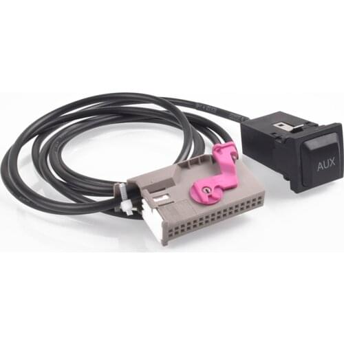 Auto Car Aux-in RNS-E Navigation AUX Button Audio Adapter Socket Kit 32Pin Plug for Audi A3 A4 A6 A8 R8 TT
