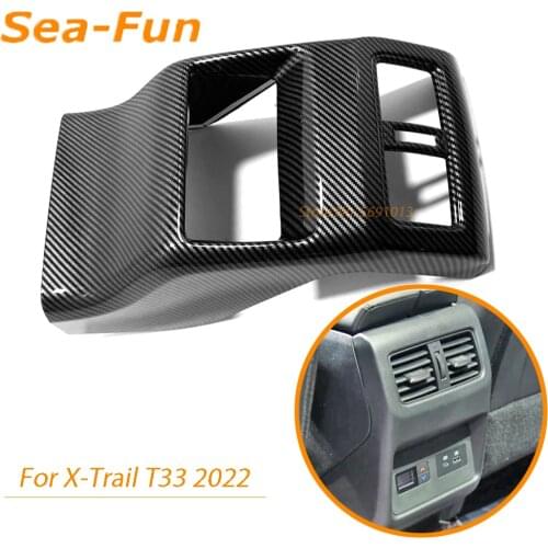 Car Rear Air Conditioner Outlet AC Vent Decoration Cover Trim for Nissan X-Trail XTrail T33 Qashqai J12 Rogue 2022 Accessories
