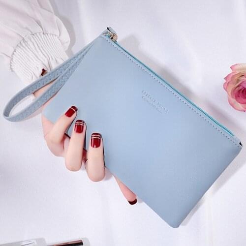 Large capacity ladies long soft leather wallet zipper clutch bag ladies simple Korean female mobile phone bag coin purse