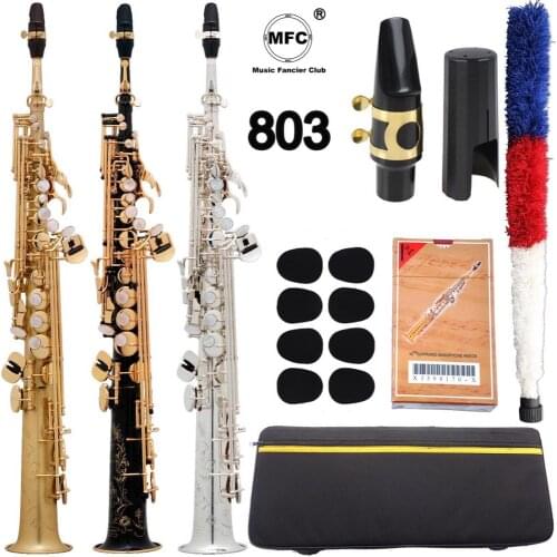Brand MFC Soprano Saxophone 803 Silvering B-flat Soprano Sax 80III With Case Mouthpiece Reeds Neck