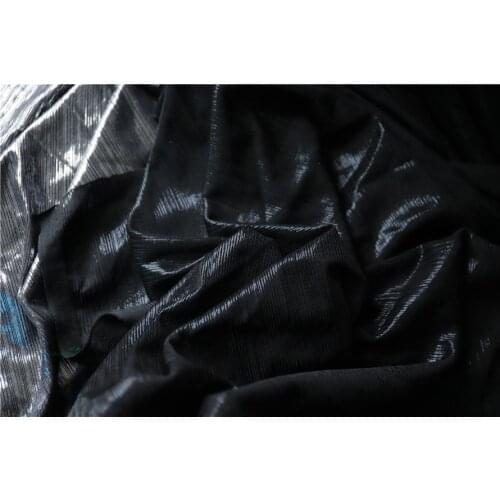 Black Silver Chiffon metal fabric garment fabric 4 colors available