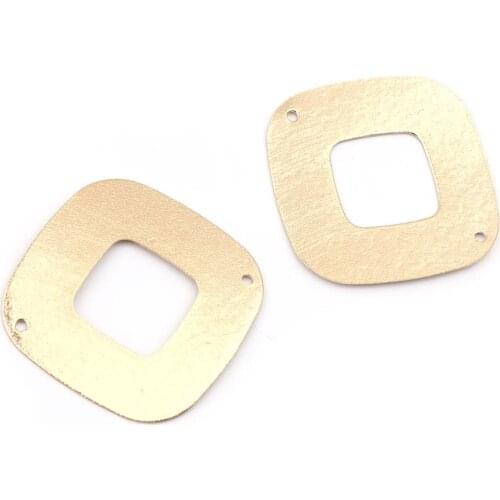 DoreenBeads New Fashion Copper Connectors Geometric Rhombus Gold/Metal/Rose Gold Sparkledust DIY Jewelry 3.5cm x 3.4cm, 5 PCs