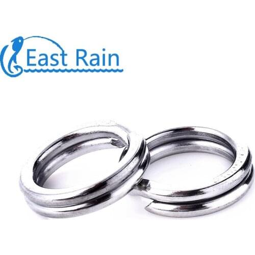 East Rain 50pcs Stainless Steel Fishing Split Ring For Blank Lures Bait Double Circle Loop Connector Carp Fishing Accessories