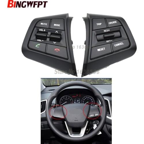 Car Steering Wheel Cruise Control Buttons Remote Control Volume Button With Cables For Hyundai ix25 (creta) 1.6L 2015-2019
