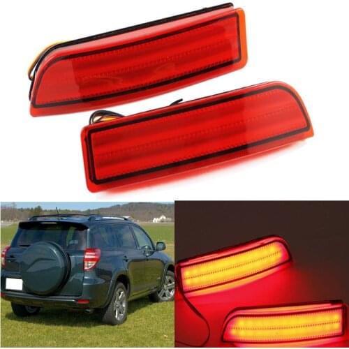 Krator 2X LED light Guide Rear Bumper light Fog lamp lights For Toyota RAV-4 (2006-12)