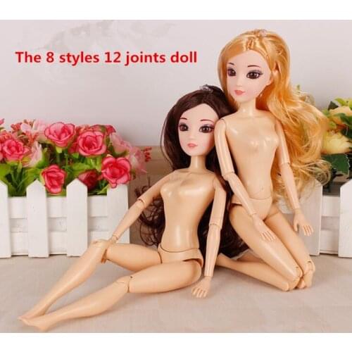 12 Moveable Joints Doll Body Doll Plastic Solid Cake Baking Princess Doll Naked Body For Dolls With Head Female Figure