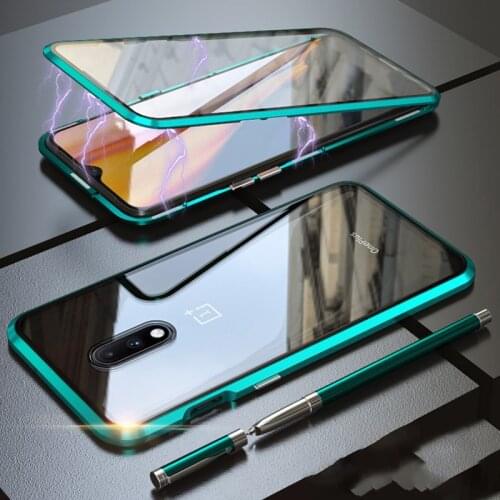 360 Full Protect Magnetic Metal Case for Oneplus 8 Pro Shockproof Tempered Glass Case Oneplus 8 7 7T Pro Covers One Plus 8 Pro