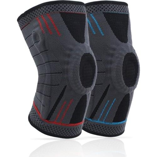 MASEDA A pair Stereo Woven Silica Gel Support Nylon Breathable Movement Kneepad Silicone Spring Knee Protector Protect Knee