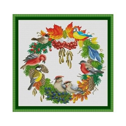 22-garland series-fruits and birds Counted Cross Stitch 11CT 14CT 18CT DIY Cross Stitch Kits Embroidery Needlework Sets