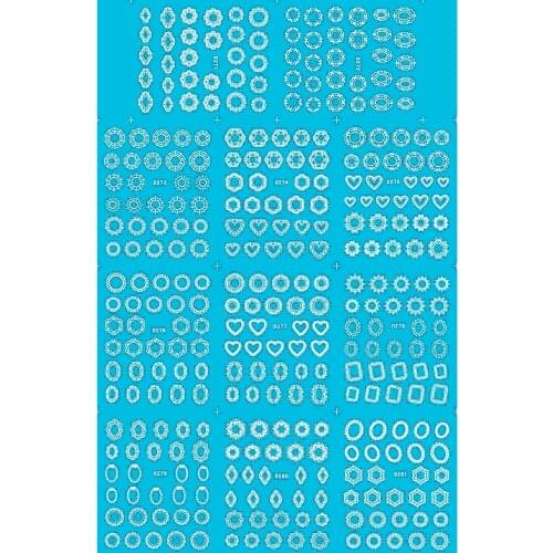 11 PACKS / LOT NAIL TATTOOS STICKER WATER DECAL NAIL ART WHITE ROUND FLOWER VICTORS LAUREL POLYANTHUS HEART D271-281W