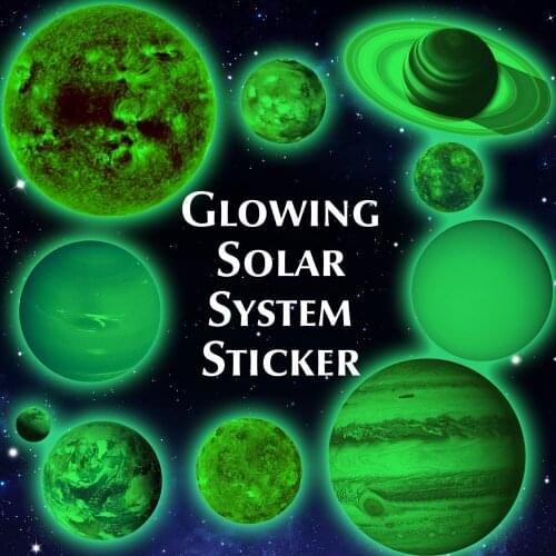 Glow in the Dark Luminous Solar System Wall Stickers for Home Decor Kids Bedroom Living Room Decoration