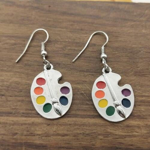 2020 New Palette Earrings Silver Earrings Artist Earrings Wonderful Silver Bright Artist Palette Earrings
