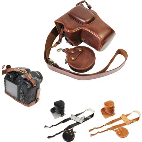 New Luxury Camera Case For Nikon D3200 D3100 D3300 Camera Case Vintage Video Bag With Strap Mini Case Open Battery Design