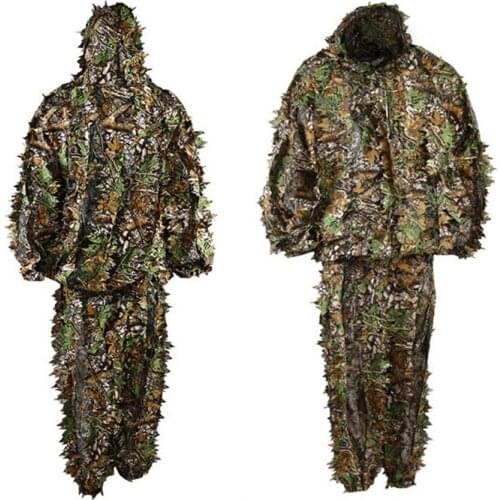 Hunting Clothes Tactical Suits Ghillie Suit 3D Camo Jacket + Pants Military Combat Airsoft Sniper Birdwatch Camouflage Clothing